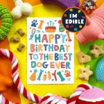 Scoff Paper: Happy Birthday Best Dog Ever Edible Card